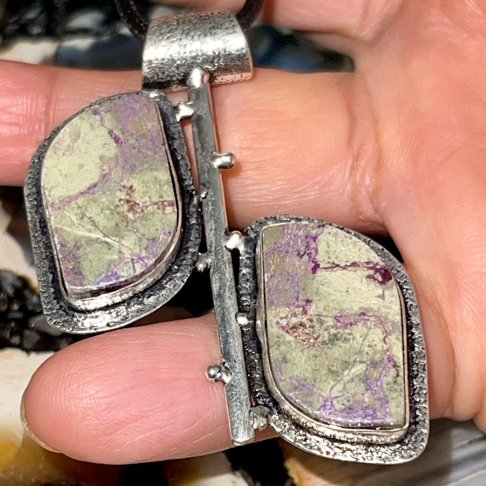 Double Purpurite Crystal Pendant 2 1/4”